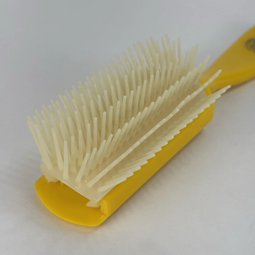 Vintage Goody Hair Brush Flare Bristles Yellow 8